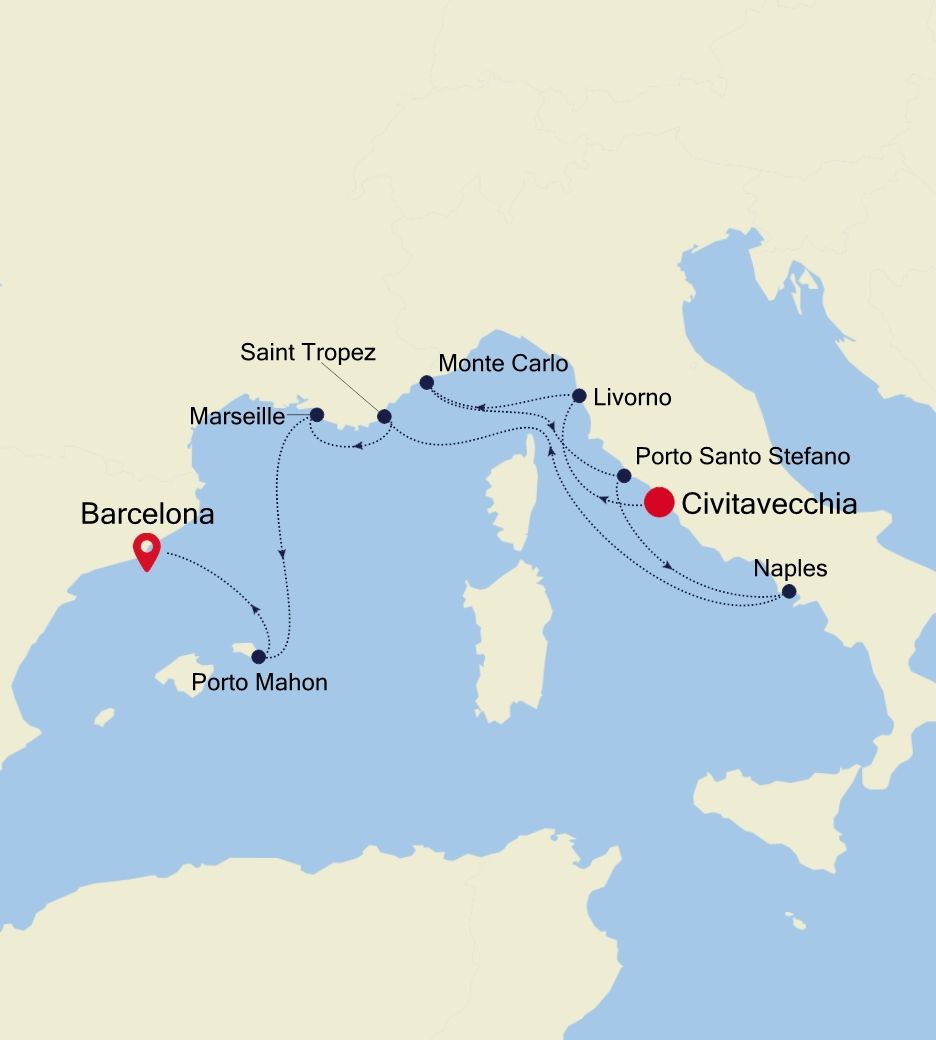 Cruise From Civitavecchia (Rome) To Barcelona - RA250507011 | Silversea