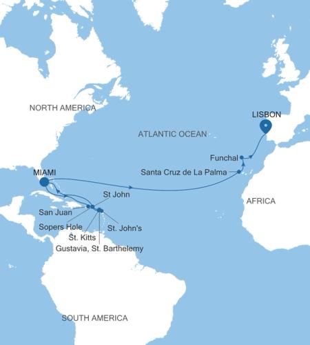 Miami, FL to Lisbon