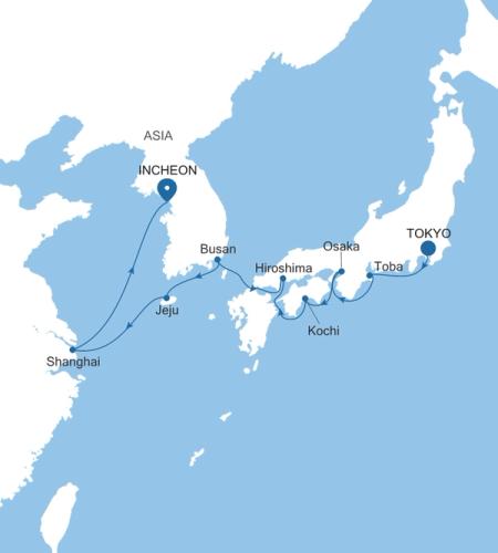 Tokyo to Incheon (Seoul)