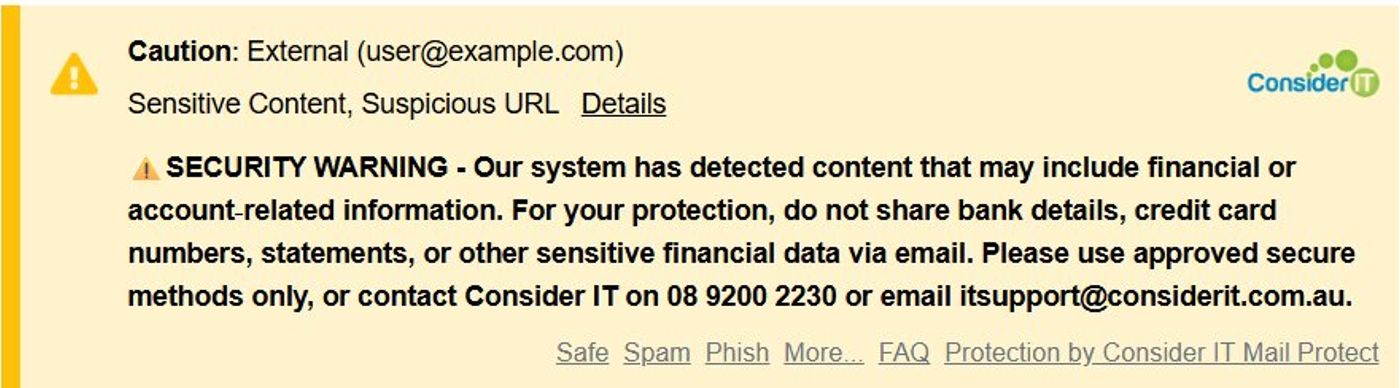 Financial Information Detected