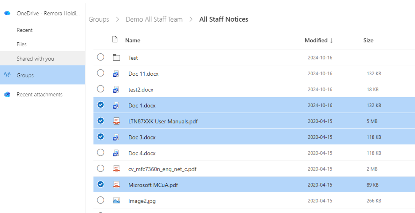 Select files