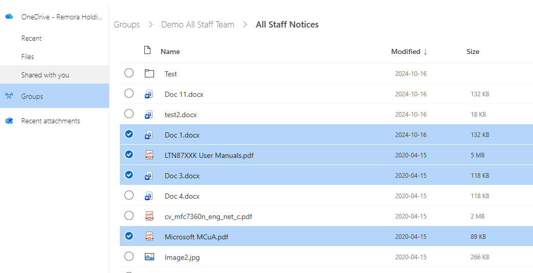 Select files
