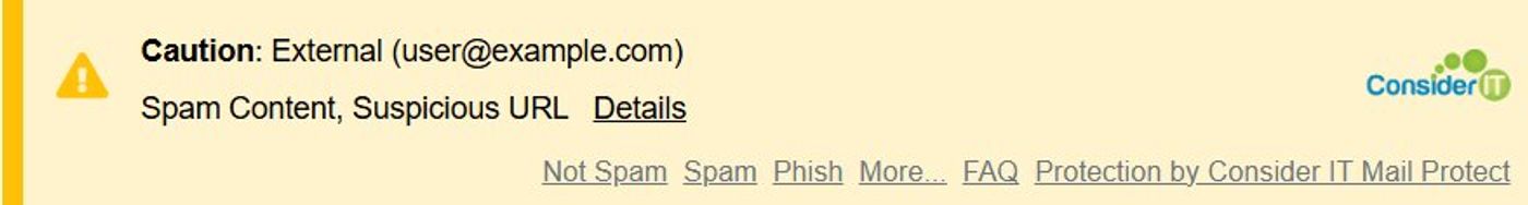 Suspicious External Mail Banner