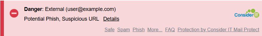 Dangerous External Mail Banner