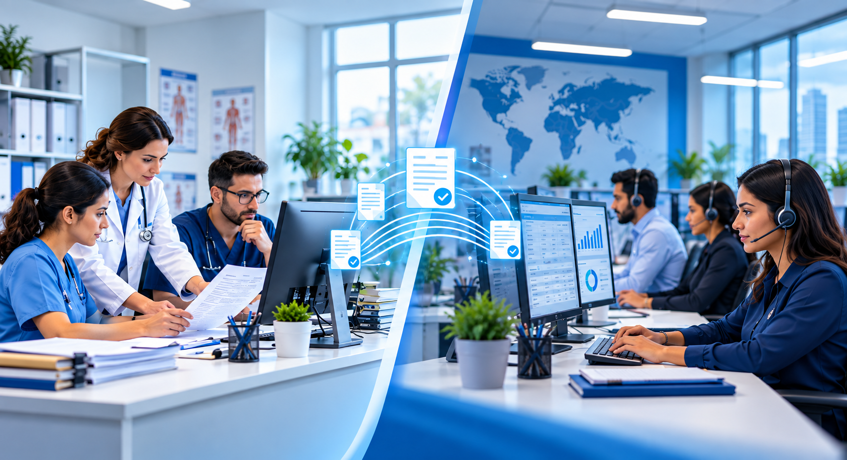 Compare in-house vs. outsourced medical billing, highlighting staffing, control, continuity, cost, reporting, accountability, and workload for informed billing decisions.