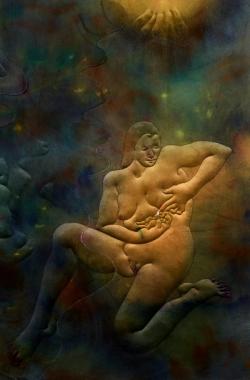 Detail von: Eliška Konečná, The Great Bath, 2023, Courtesy Polansky Gallery, Prag / Privatsammlung Prag, Foto: Jan Kolský