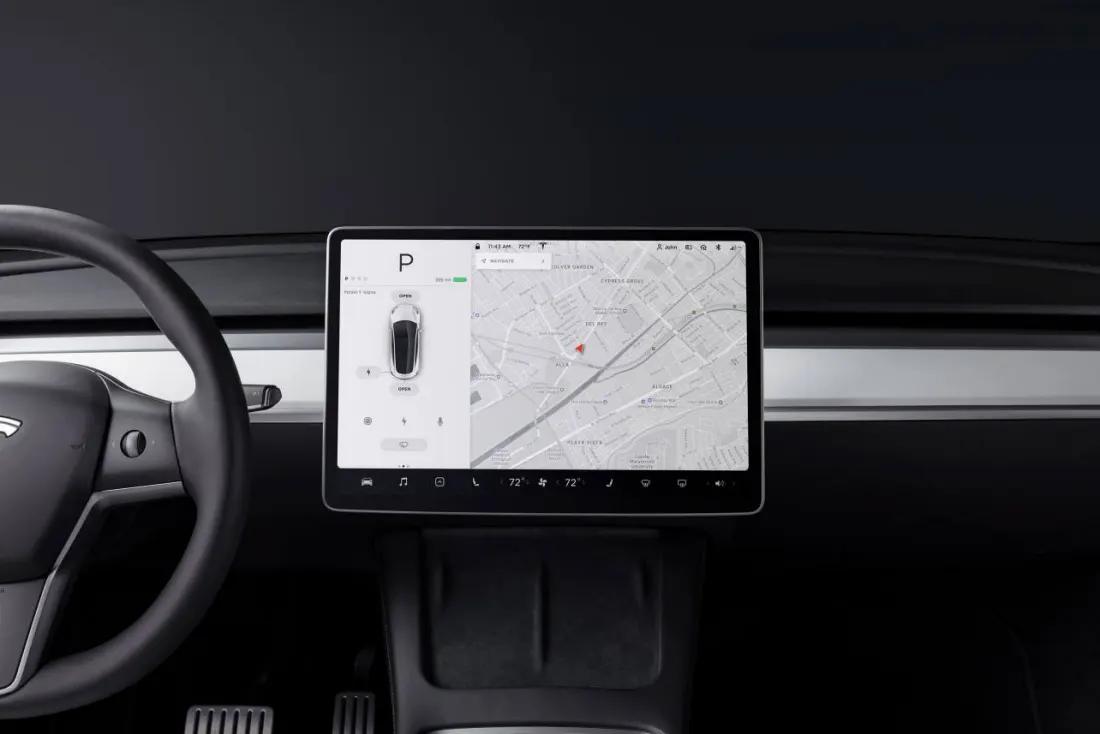 Écran central de la Tesla Model Y