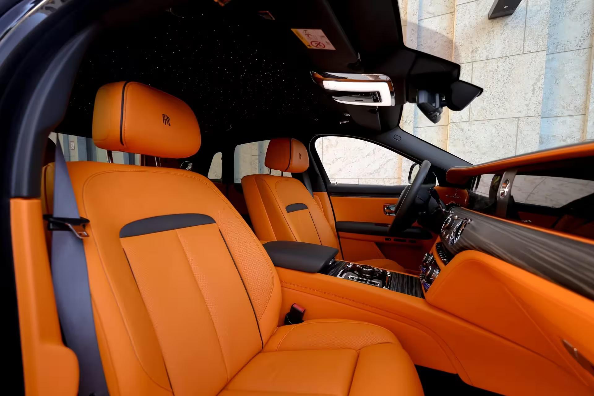 Sièges en cuir Orange Rolls Royce Ghost