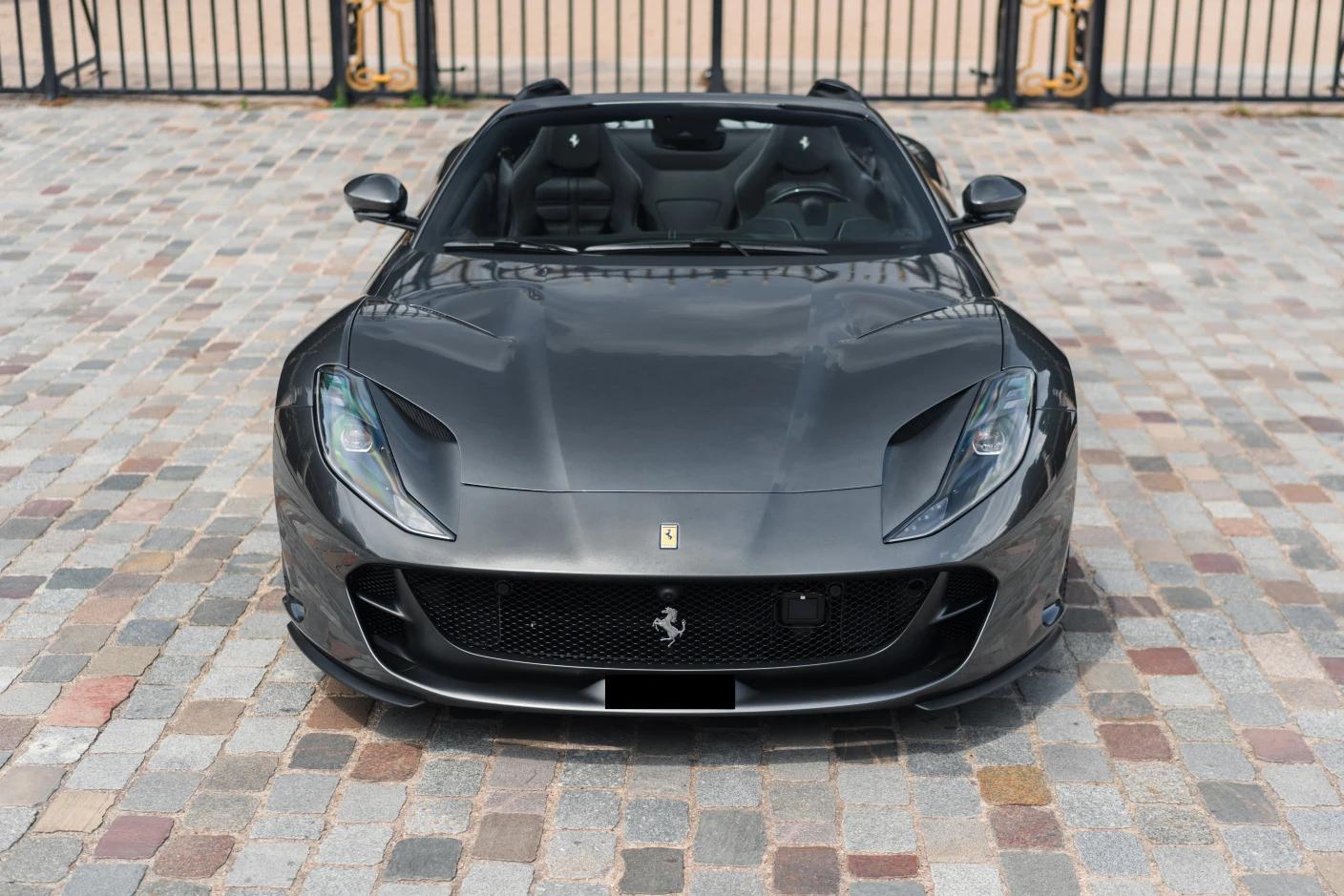 Experience the premium leather and Alcantara interior of a Ferrari 812 GTS rental