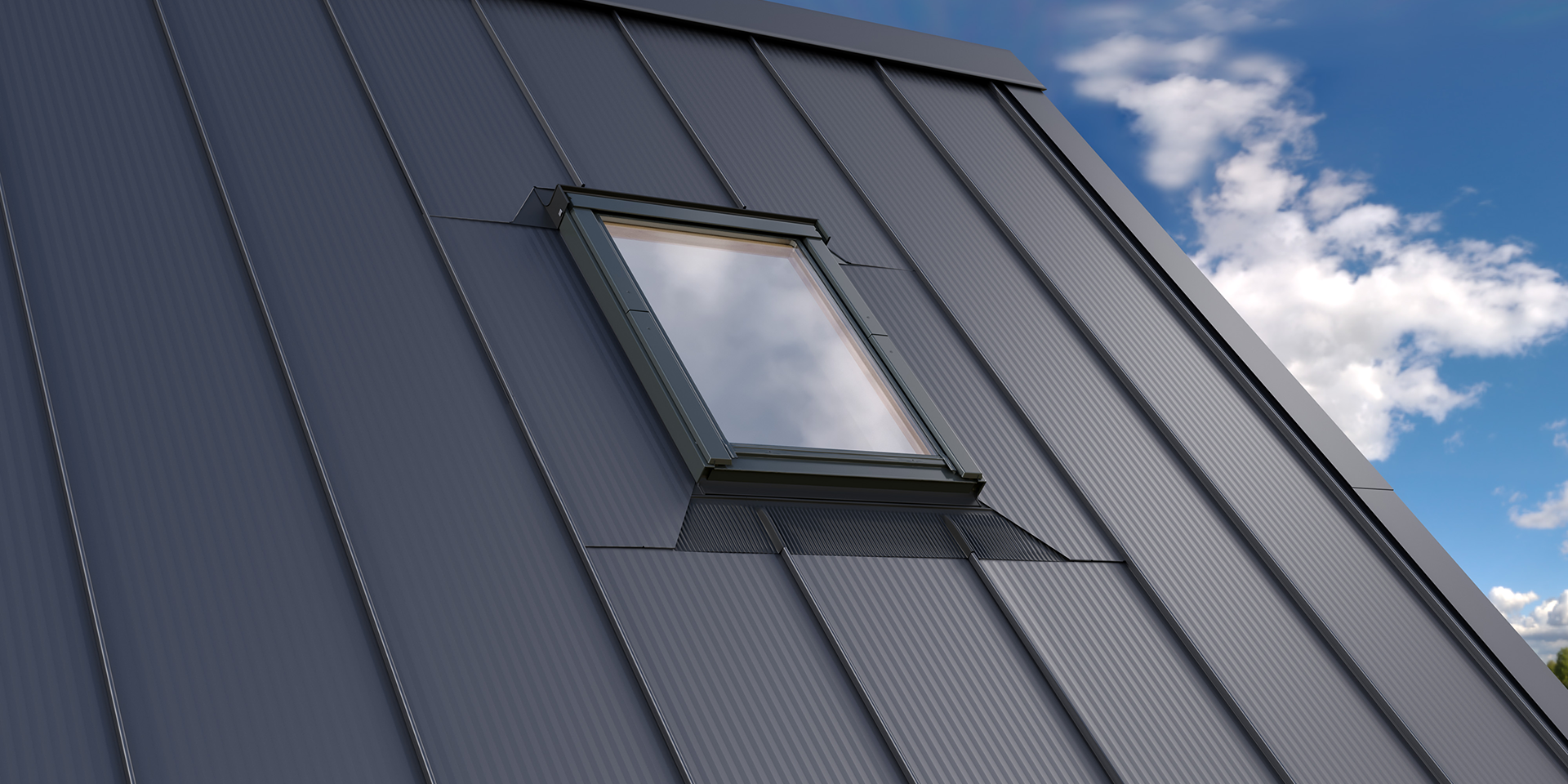 Montaż okien dachowych z kołnierzami do blachy na rąbek