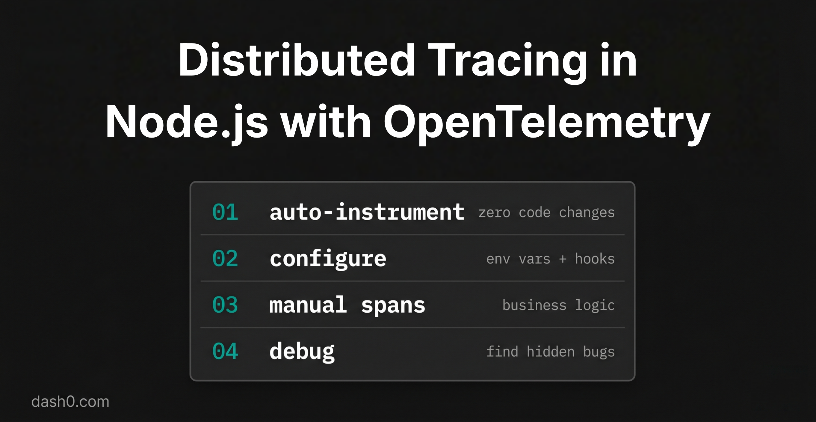 Tracing Node.js Services with OpenTelemetry (Complete Guide) · Dash0