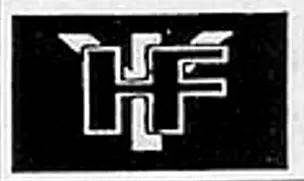 Une rune de vie (trois points issus d'une ligne) derrière les lettres "H", "F".