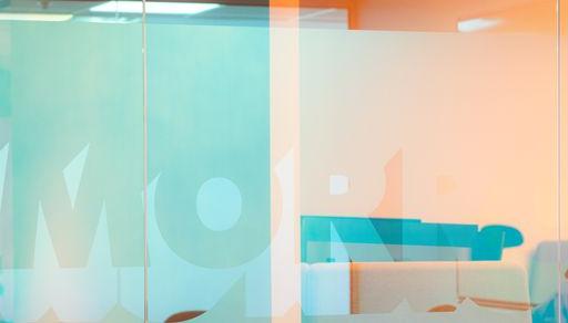 Morrow Bank logo on meeting room