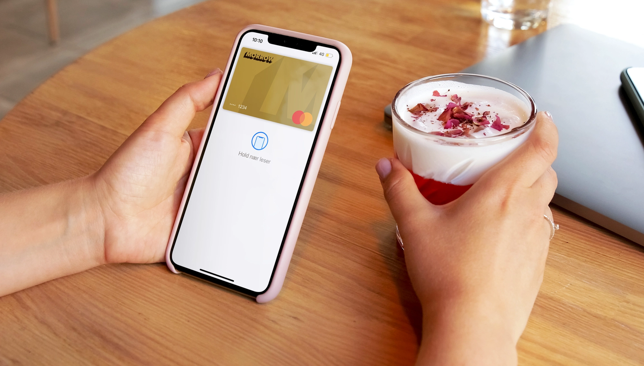Betaling med Morrow Bank kredittkort i Apple Pay. bilde.