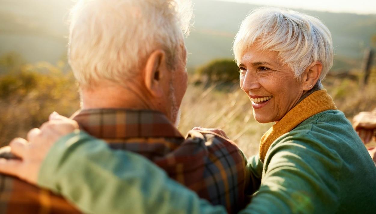 Eldre par som har spart til den fantastiske reisen de nå er på. bilde.