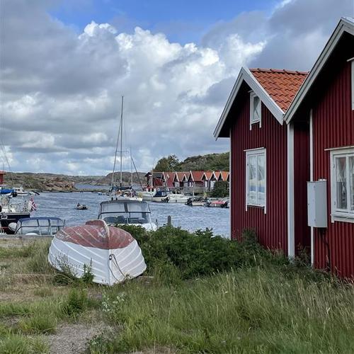 Sjøboder og småbåtshavn. bilde.