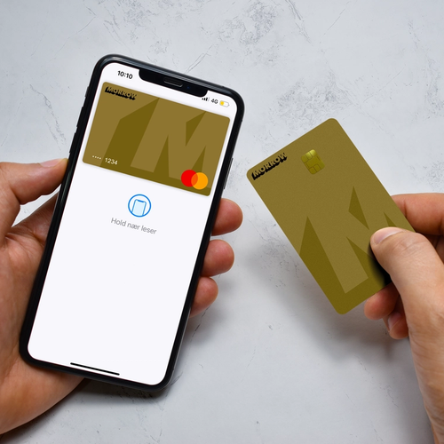 Morrow Bank kreditkort som både fysiskt och digitalt kort