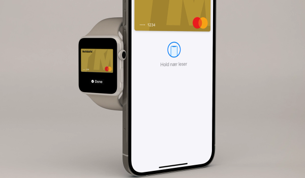 Morrow Bank digitalt kredittkort vises i iPhone og iWatch