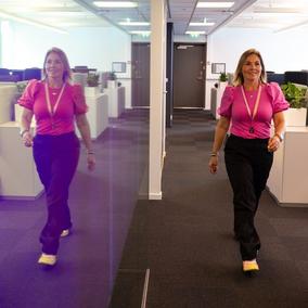 Woman walking at the office in Morrow Bank