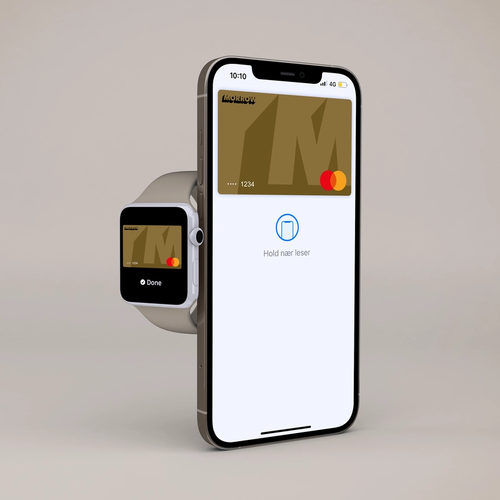 Digitalt Morrow Bank gullkort i klokke og mobil