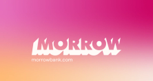 Morrow Bank logo on pink gradient