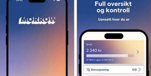 Skjermbilde av Morrow Bank app. bilde.