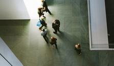 People walking in a museeum