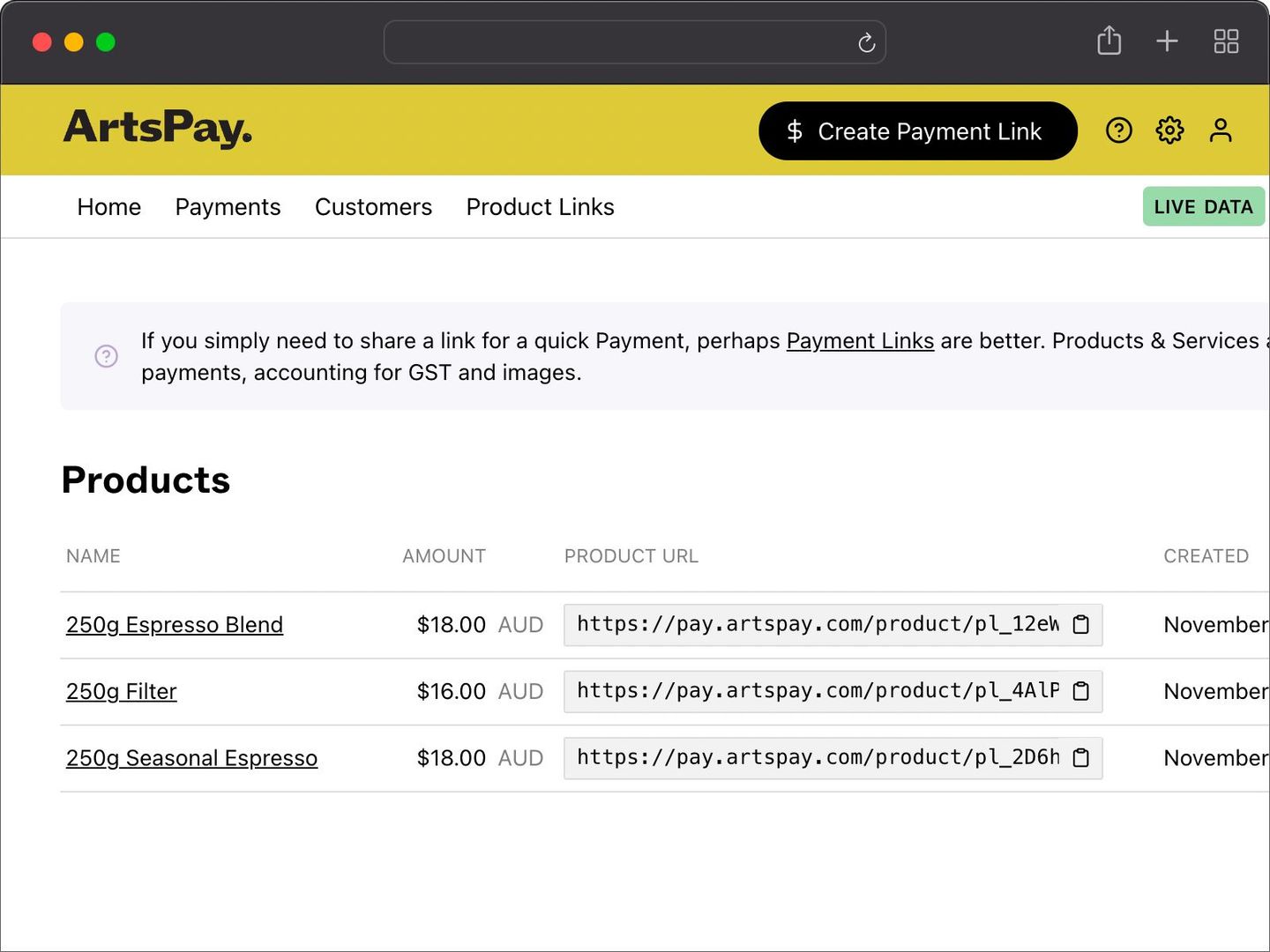 Product links