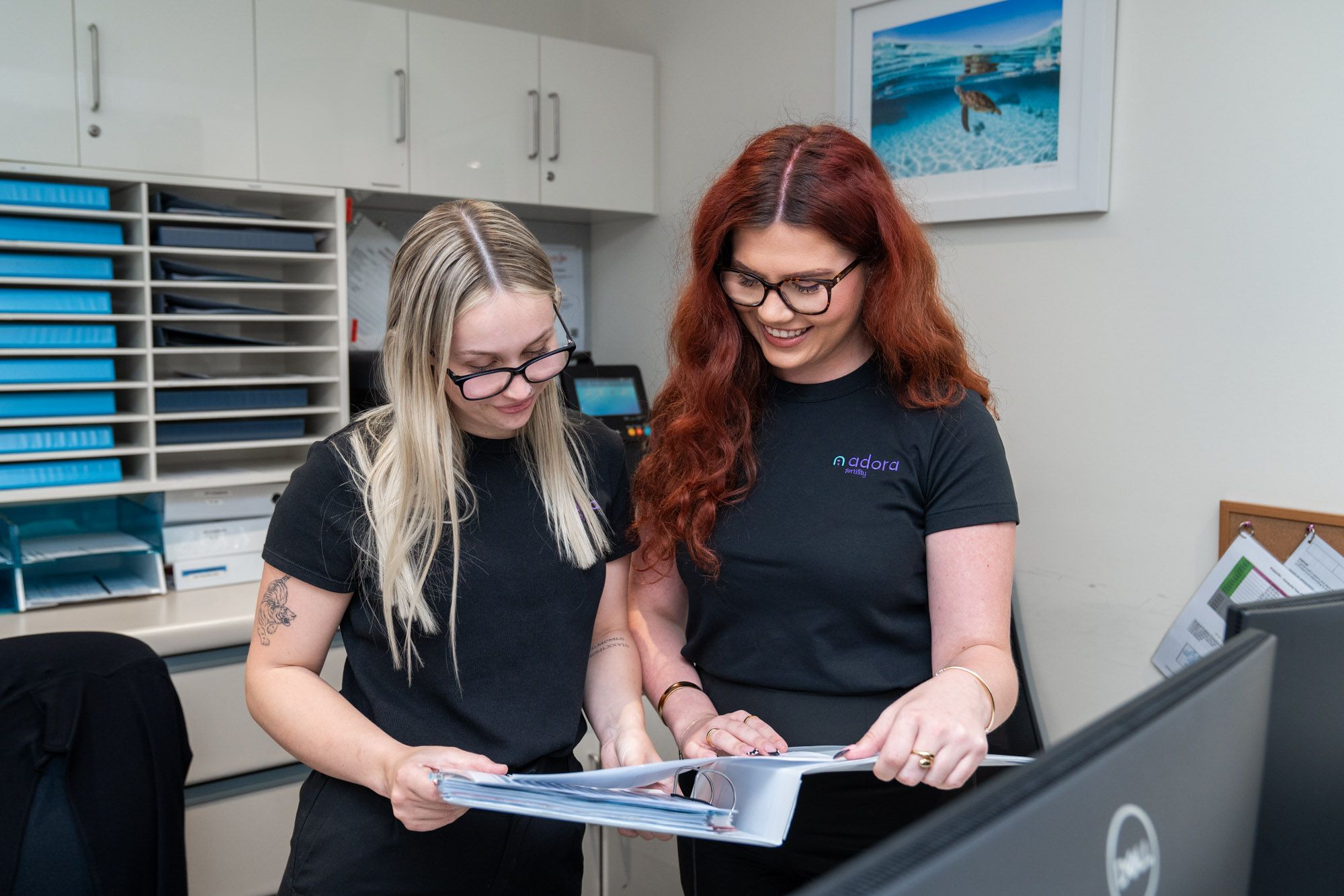 Patient speaking to the receptionist