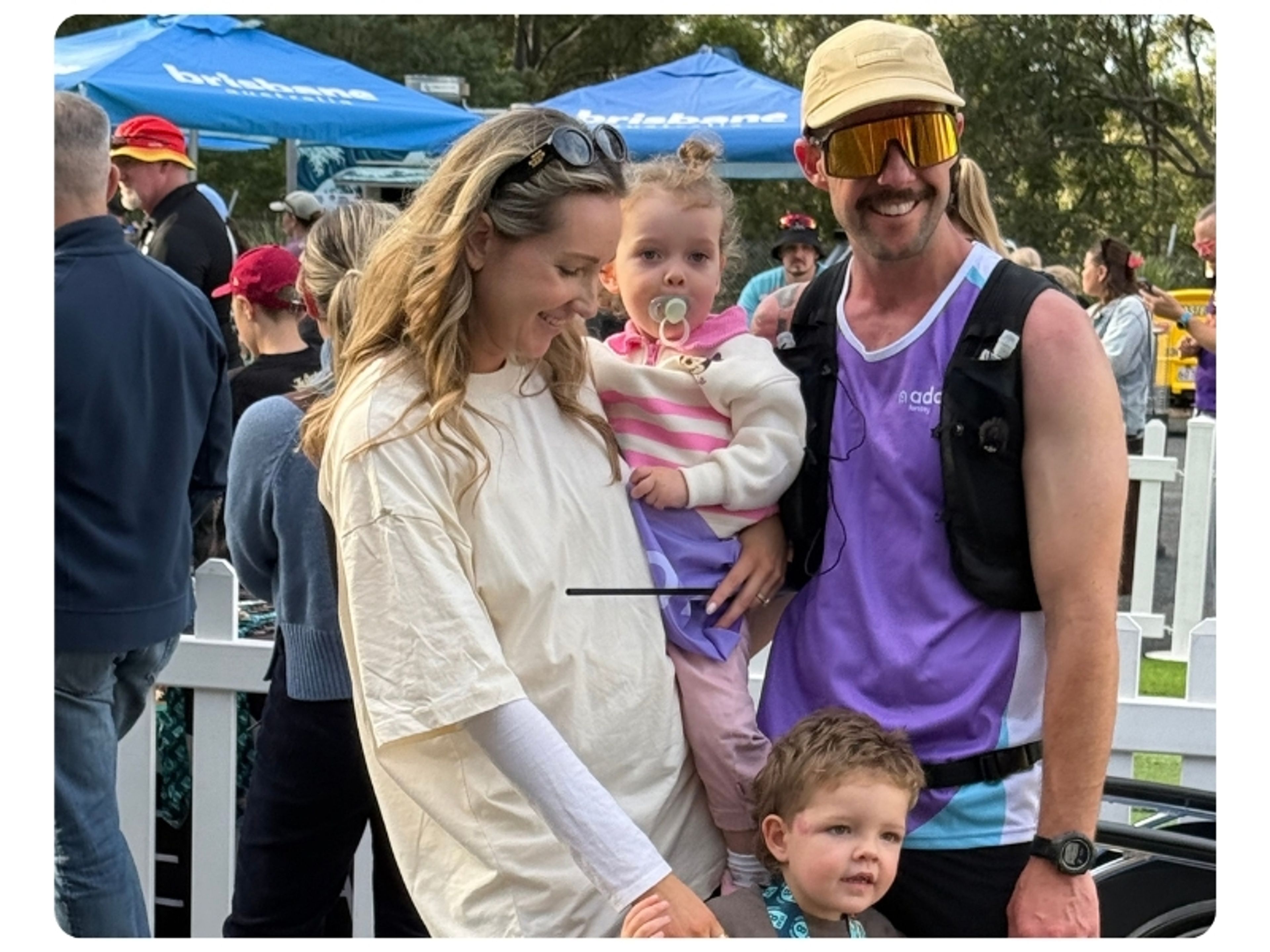 Josh Henshaw with his family at The Guzzler Ultramarathon 2026