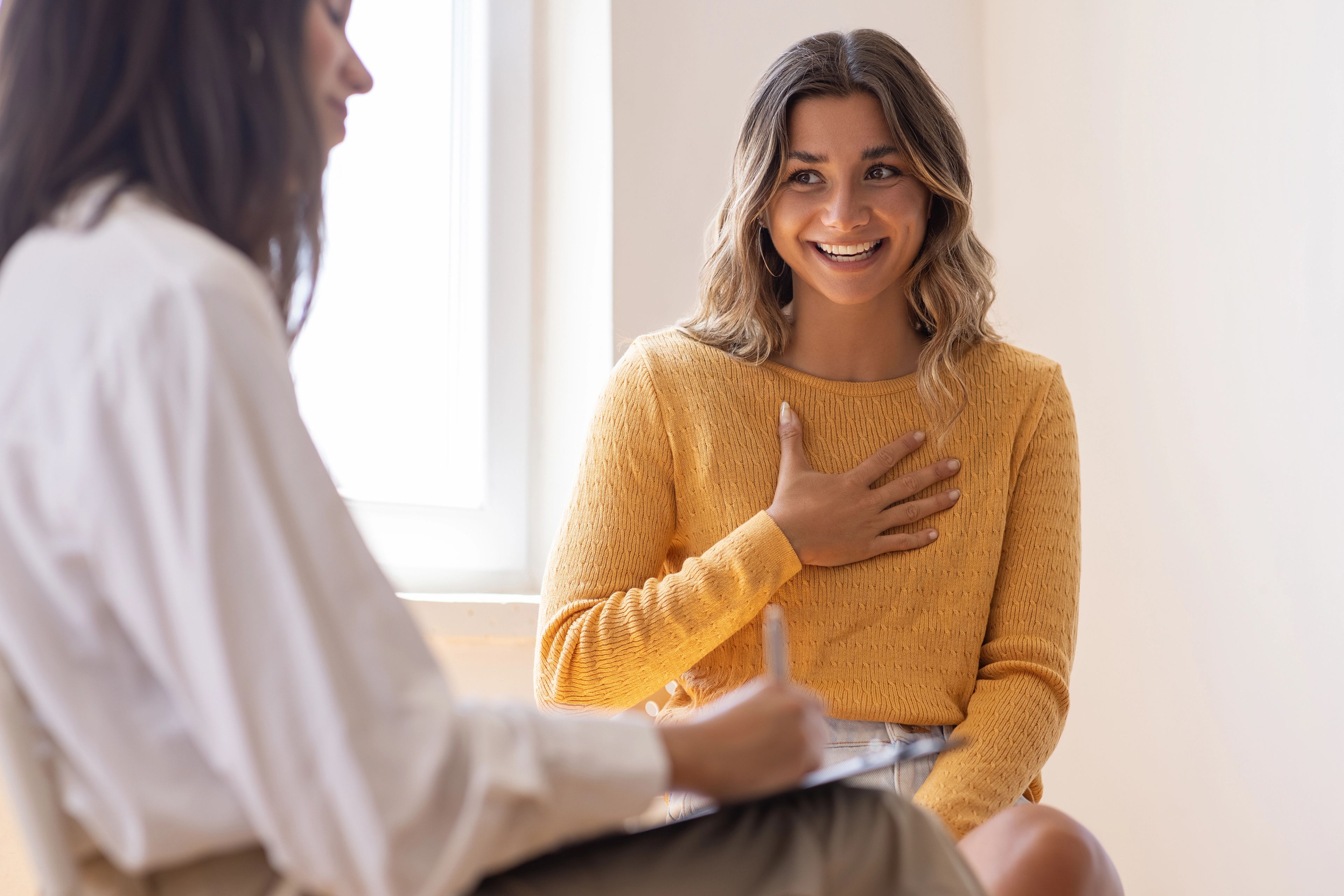 A patient consults with her doctor