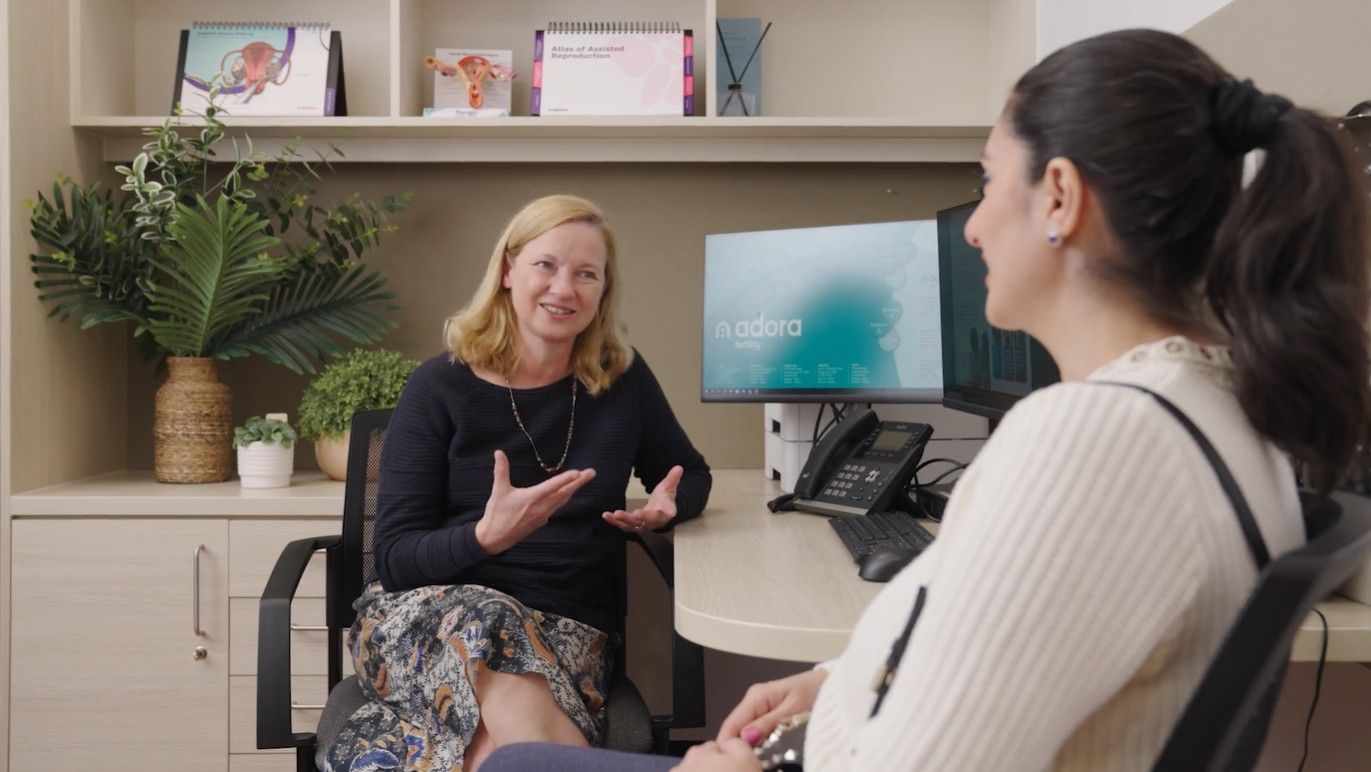 Woman experiencing infertility consulting with specialist