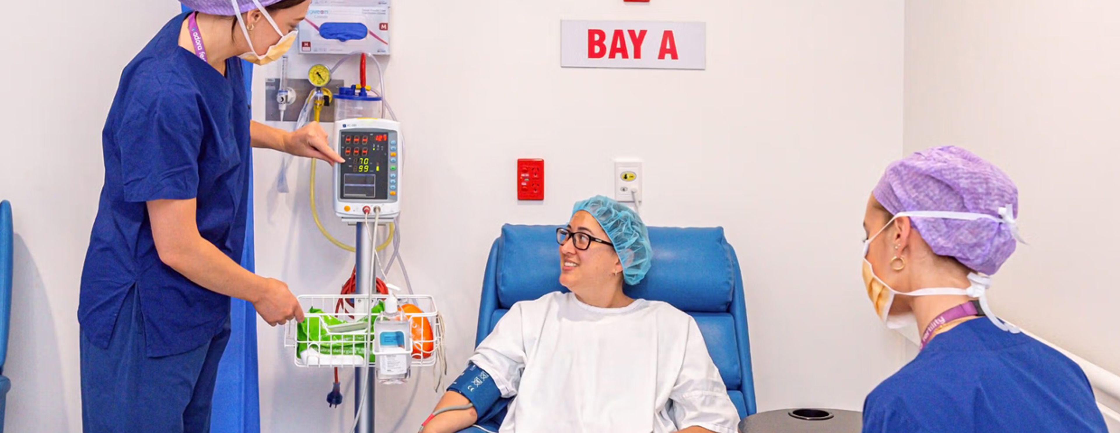 Health care professionals with a patient