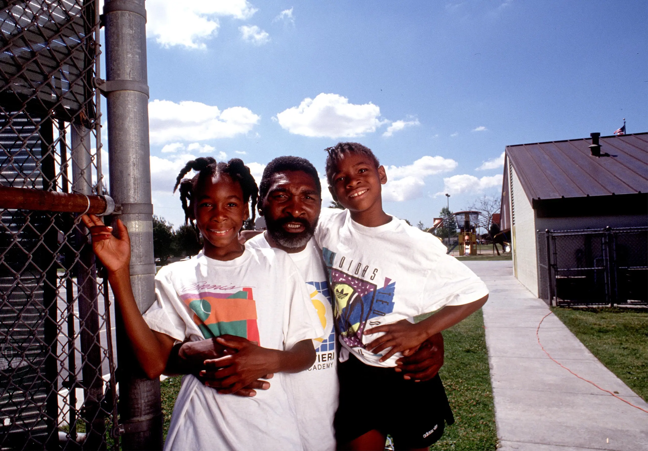 Venus and Serena Williams with their father, Richard. 