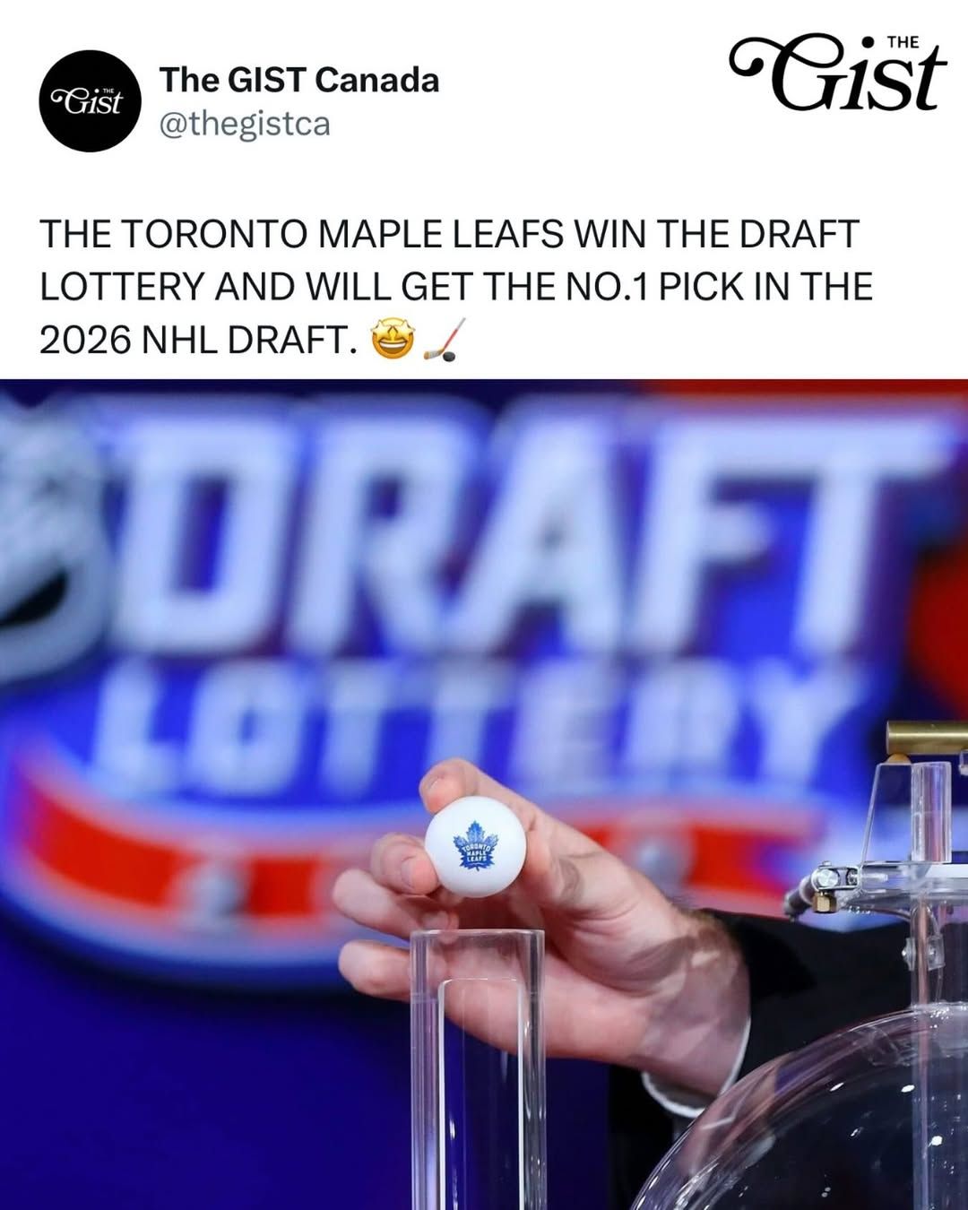 After missing the playoffs for the first time since 2016, the Leafs now have their first No. 1 pick since 2016. 👀