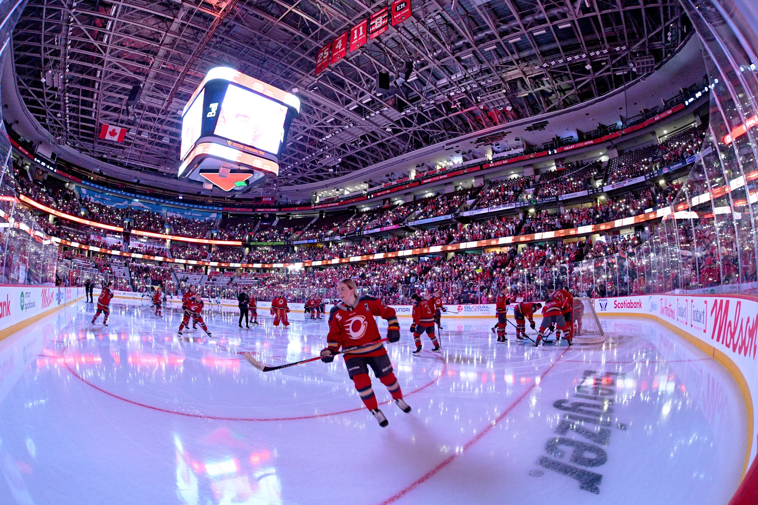The Ottawa Charge take their pregame skate.
