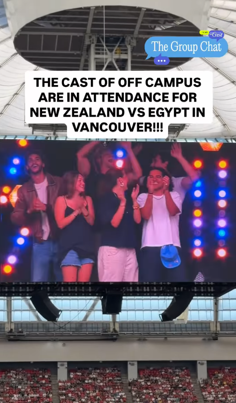 Spotted! 👀  Off Campus cast members taking in some World Cup action.