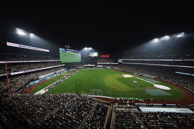 General view inside the stadium during the NWSL match between NJ/NY Gotham FC and Washington Spirit at Citi Field on July 15, 2026 in New York, New York.
