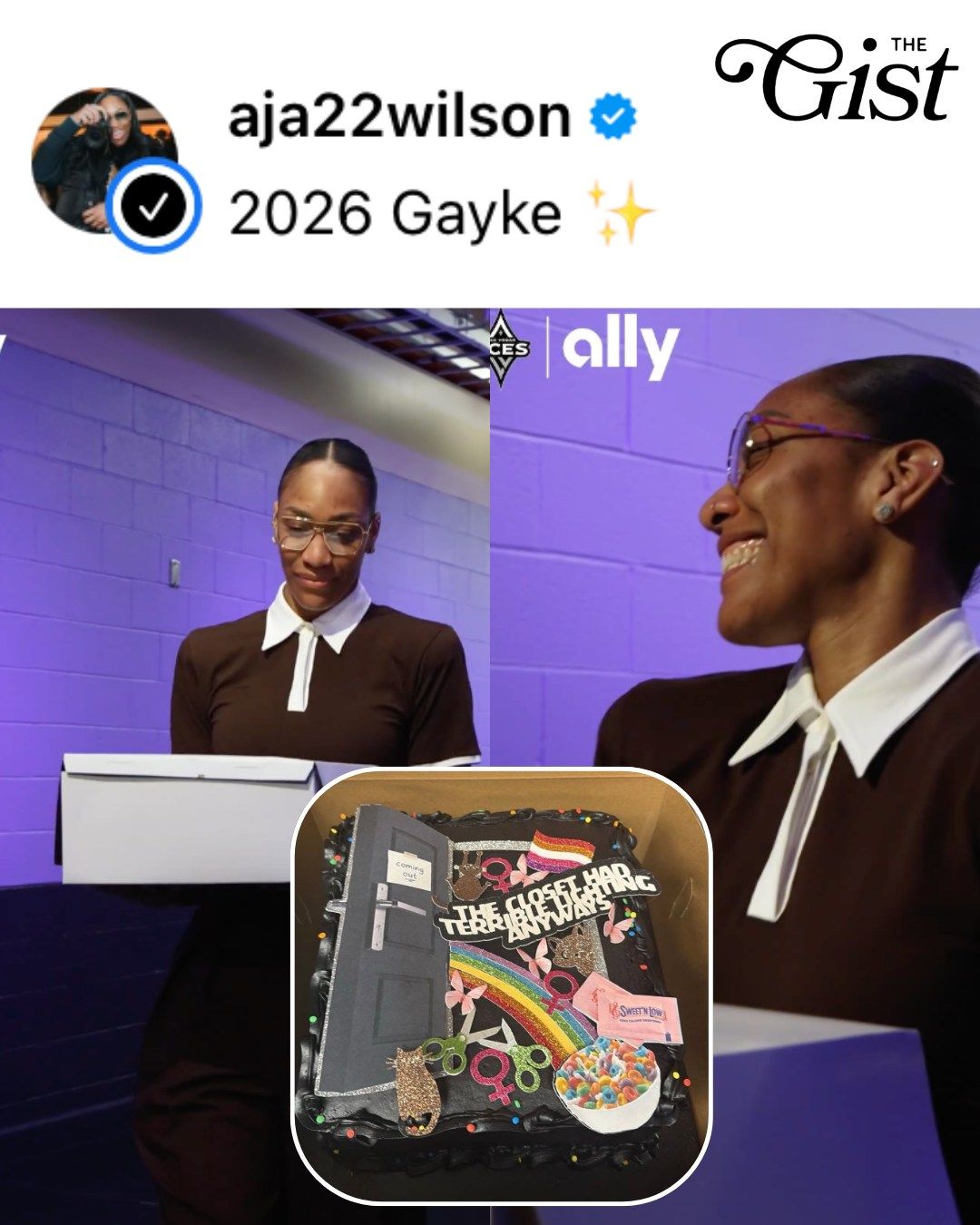 A’ja Wilson's Pride cakes never disappoint! 🌈😂⁣