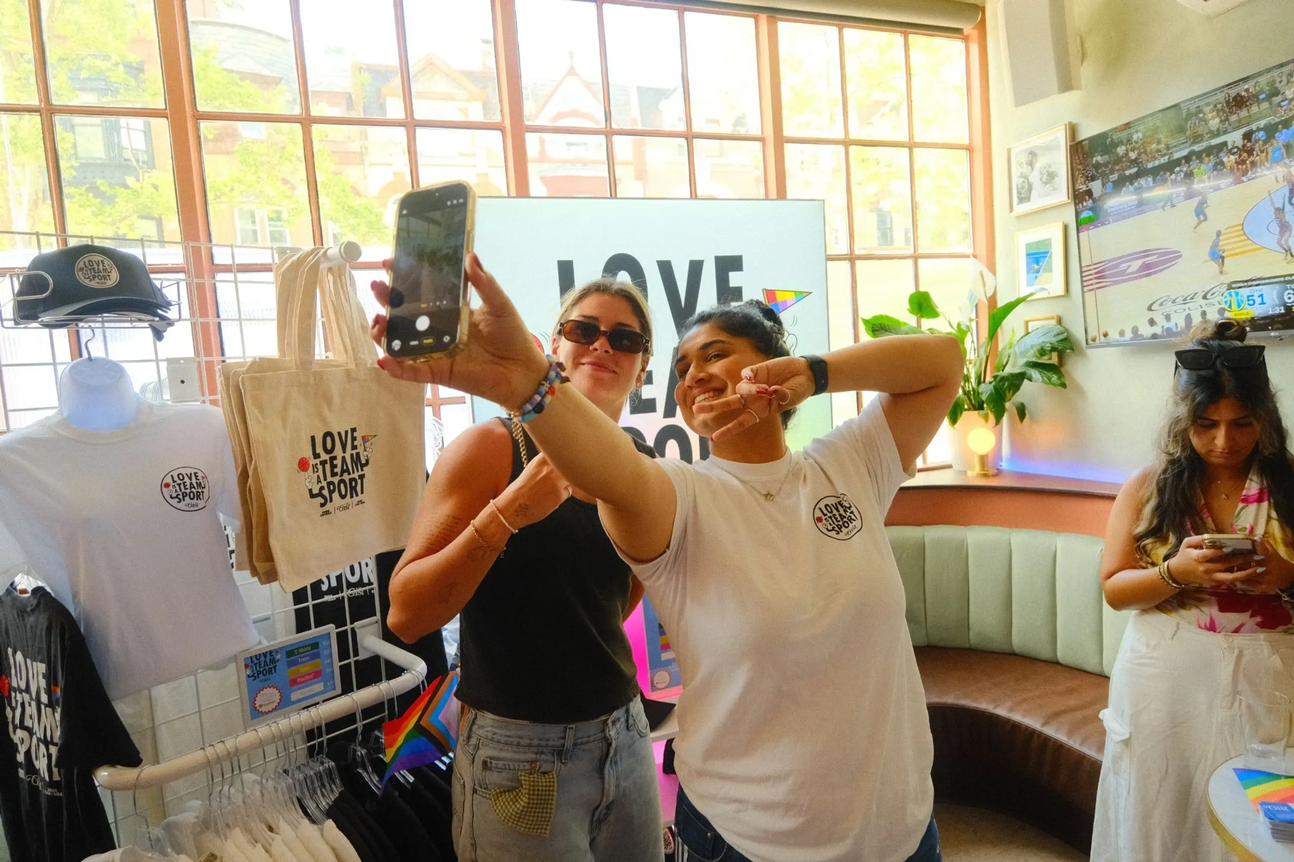 The GIST’s Jayashree Pathak poses with Zoe Boyd.
