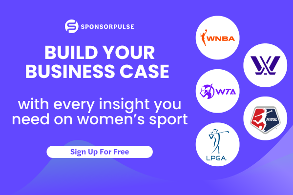 A SponsorPulse graphic that reads "Sponsorship Valuation Guide: Top 50 Most Valuable Sports Teams" on a purple background. There is a laptop screen on the right and six pro league logos across the bottom, including the NFL, NBA, MLB, WNBA, NHL, and MLS..