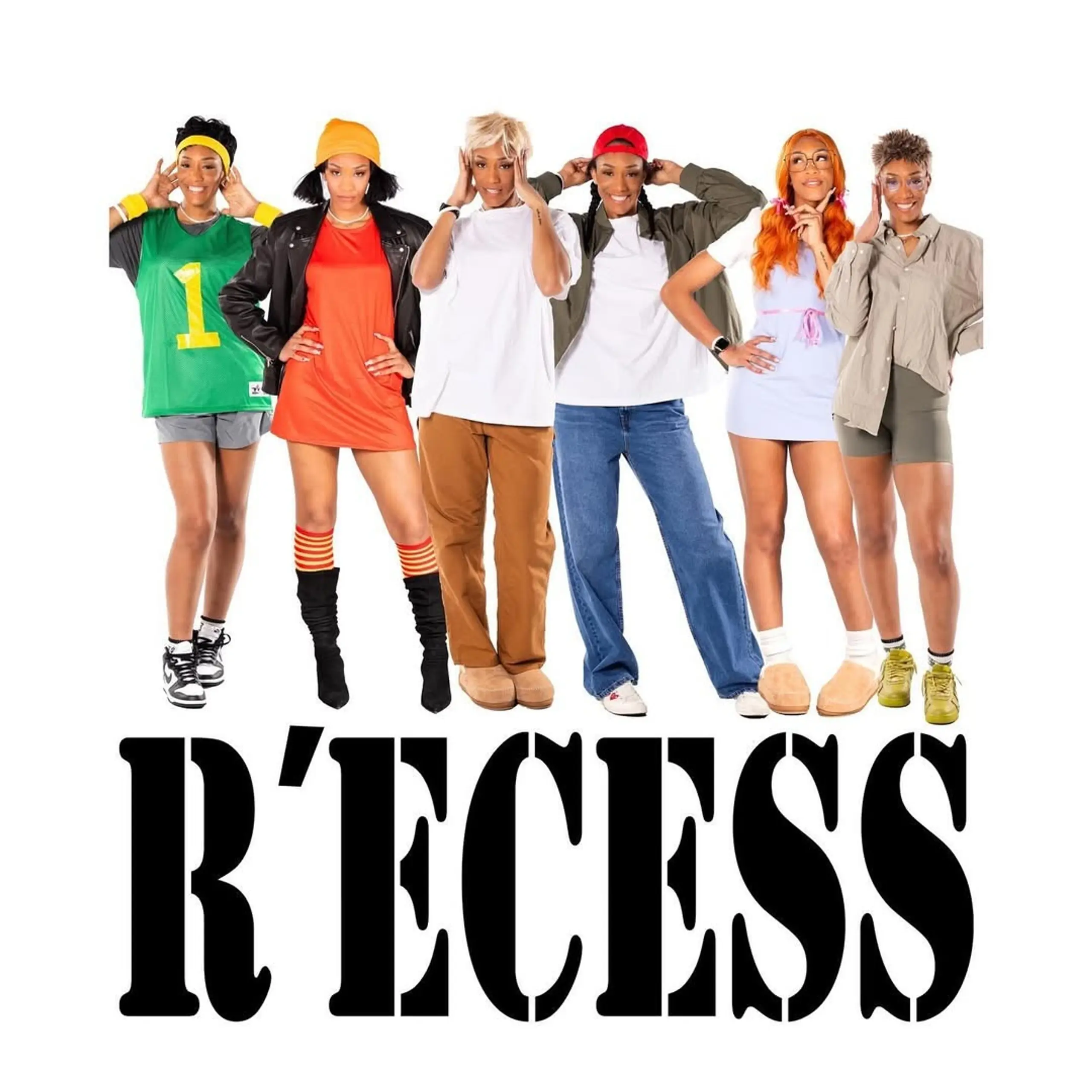 A collage of A’ja Wilson dressed as every character from the cartoon “Recess.” 