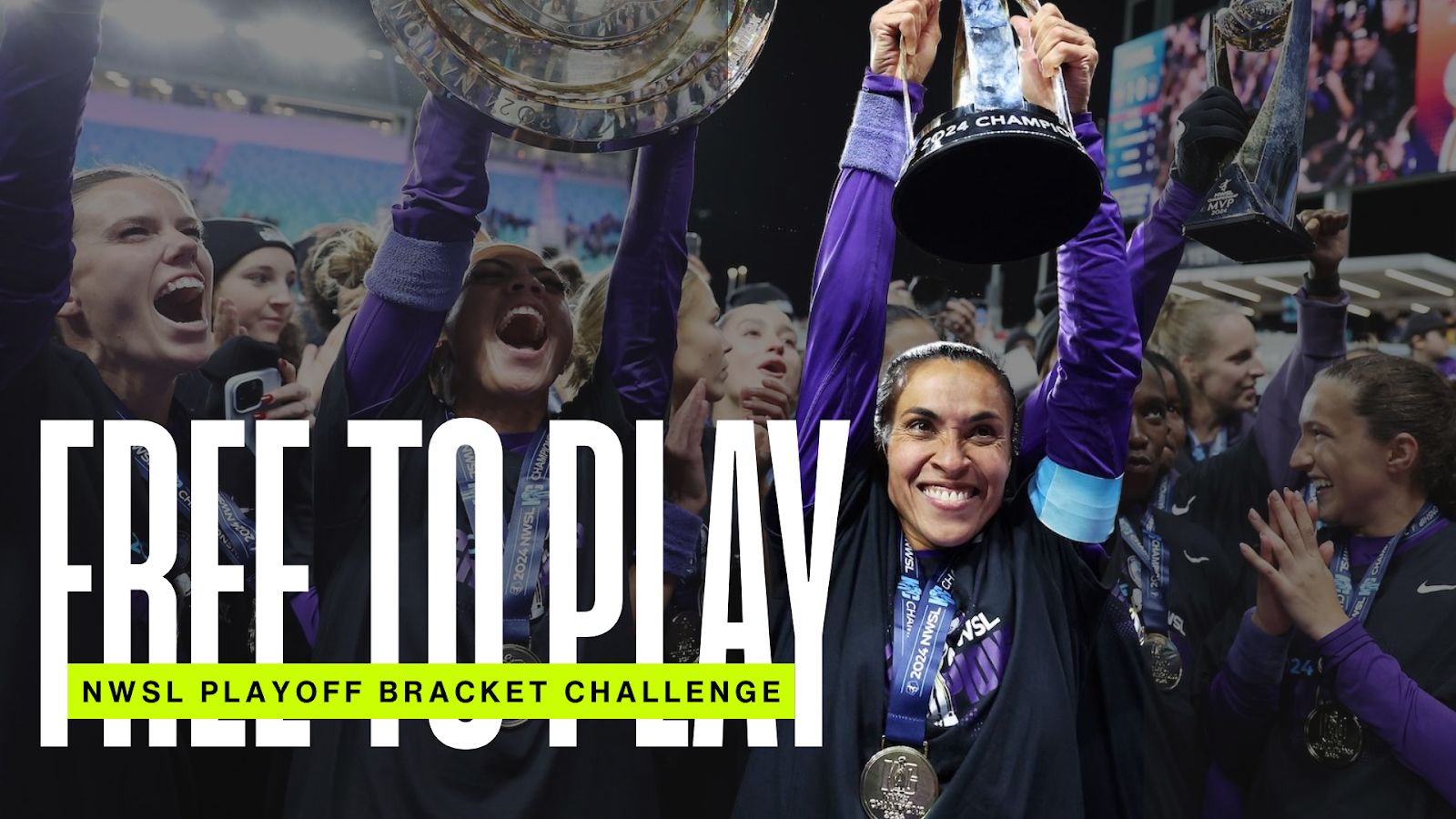 Orlando Pride celebrating their NWSL championship in 2024