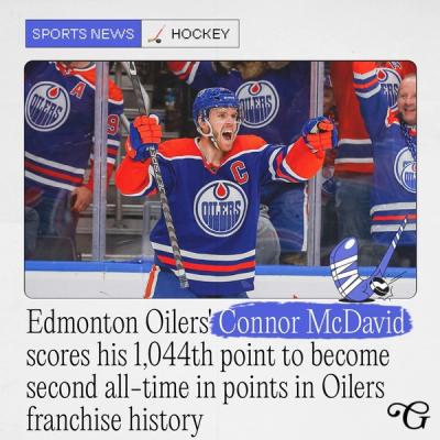 Superstar McDavid closes in on Wayne "the Great One" Gretzky’s record