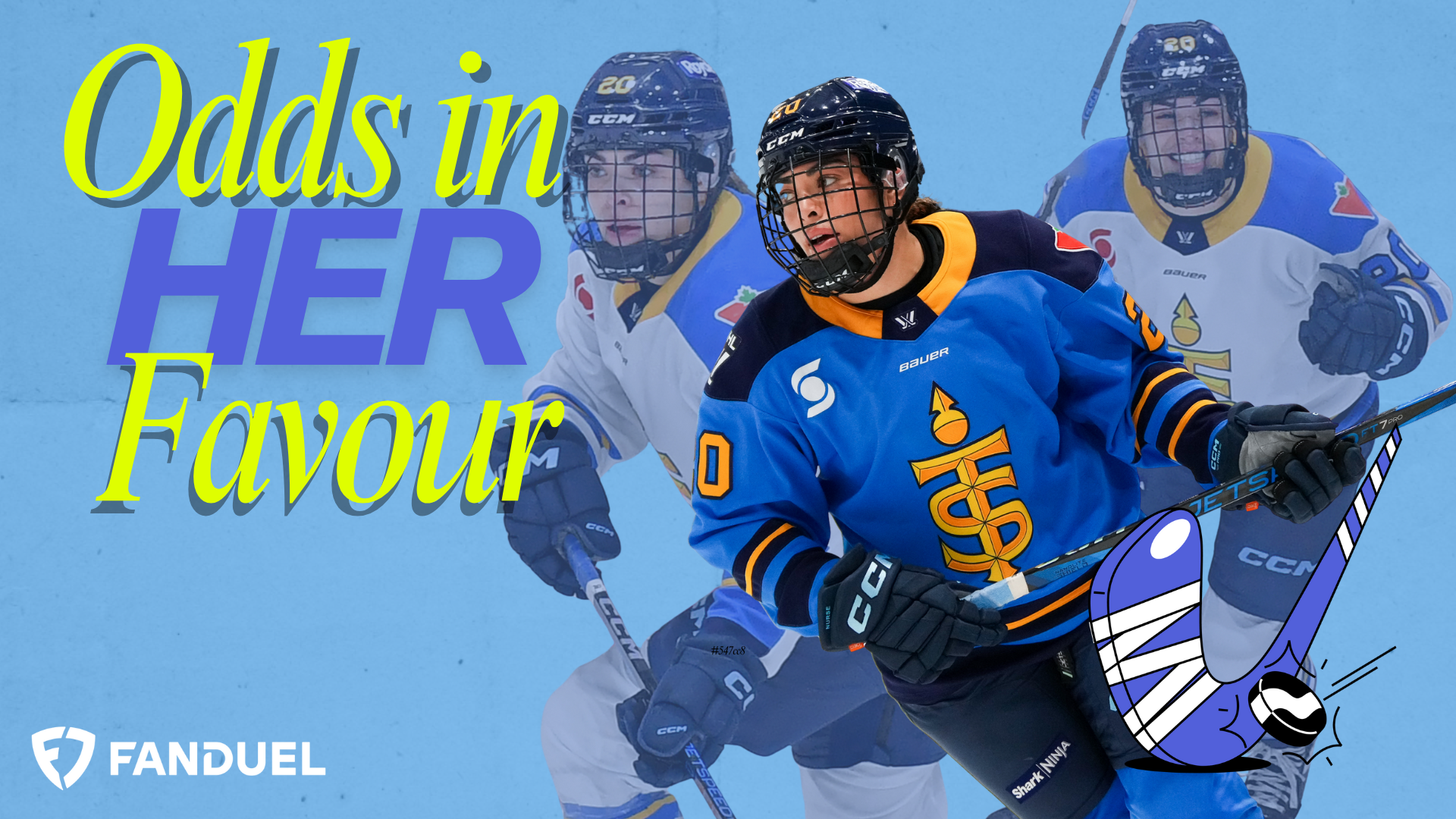 A collage of Sarah Nurse next to text "Odds in her favour" with FanDuel