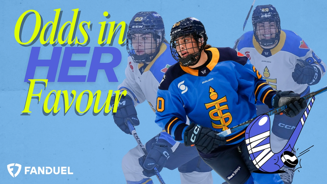 A collage of Sarah Nurse next to text "Odds in her favour" with FanDuel