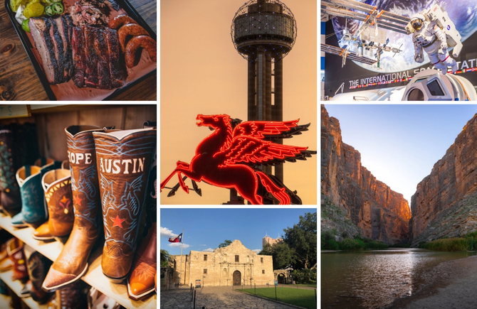 A collage of images from Texas.