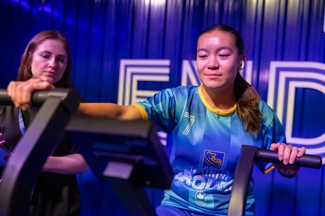 An athlete competing in RBC Training Ground