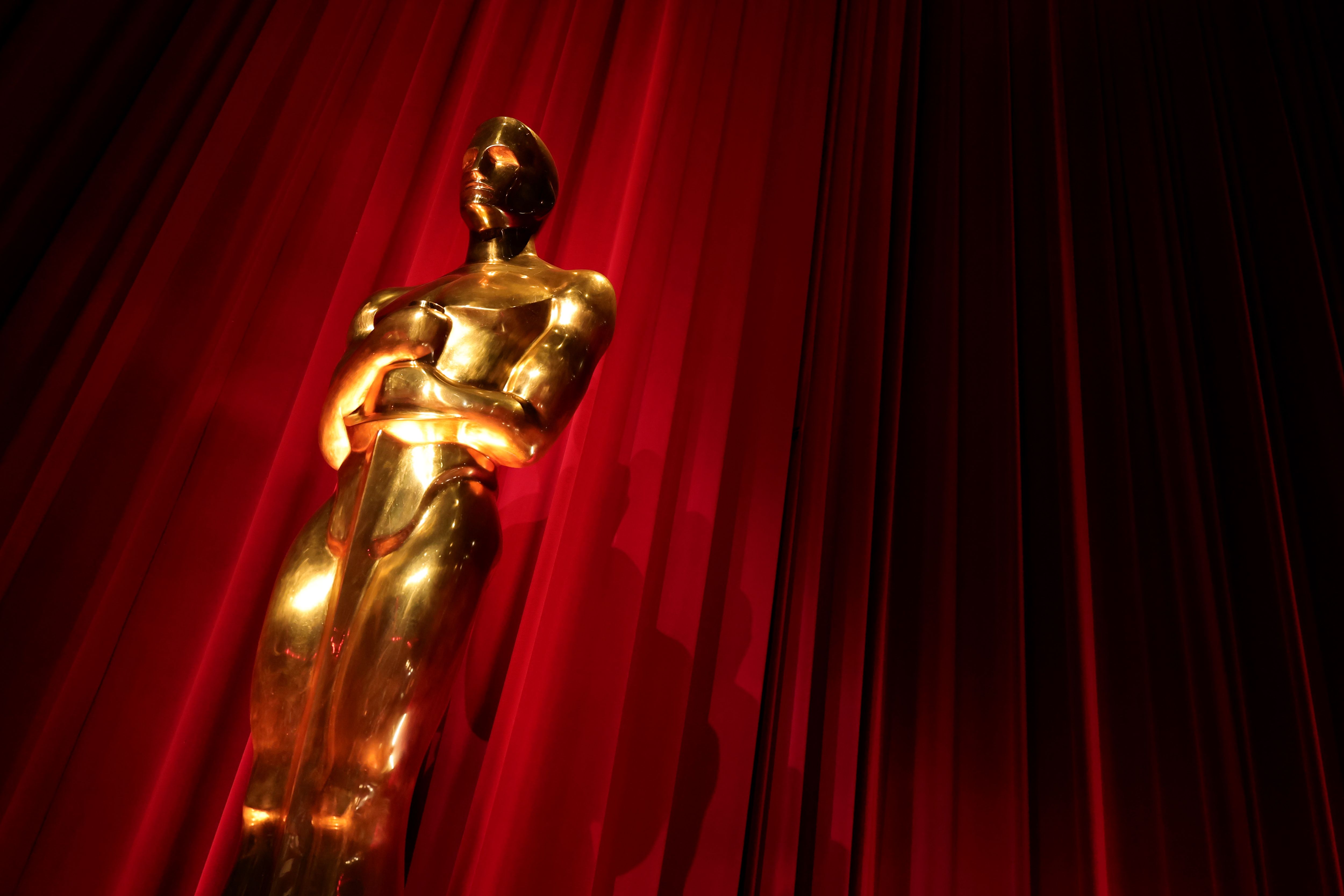 A view of Oscar Statues during the 98th Oscar Nominations Announcement at Samuel Goldwyn Theater on January 22, 2026 in Beverly Hills, California.