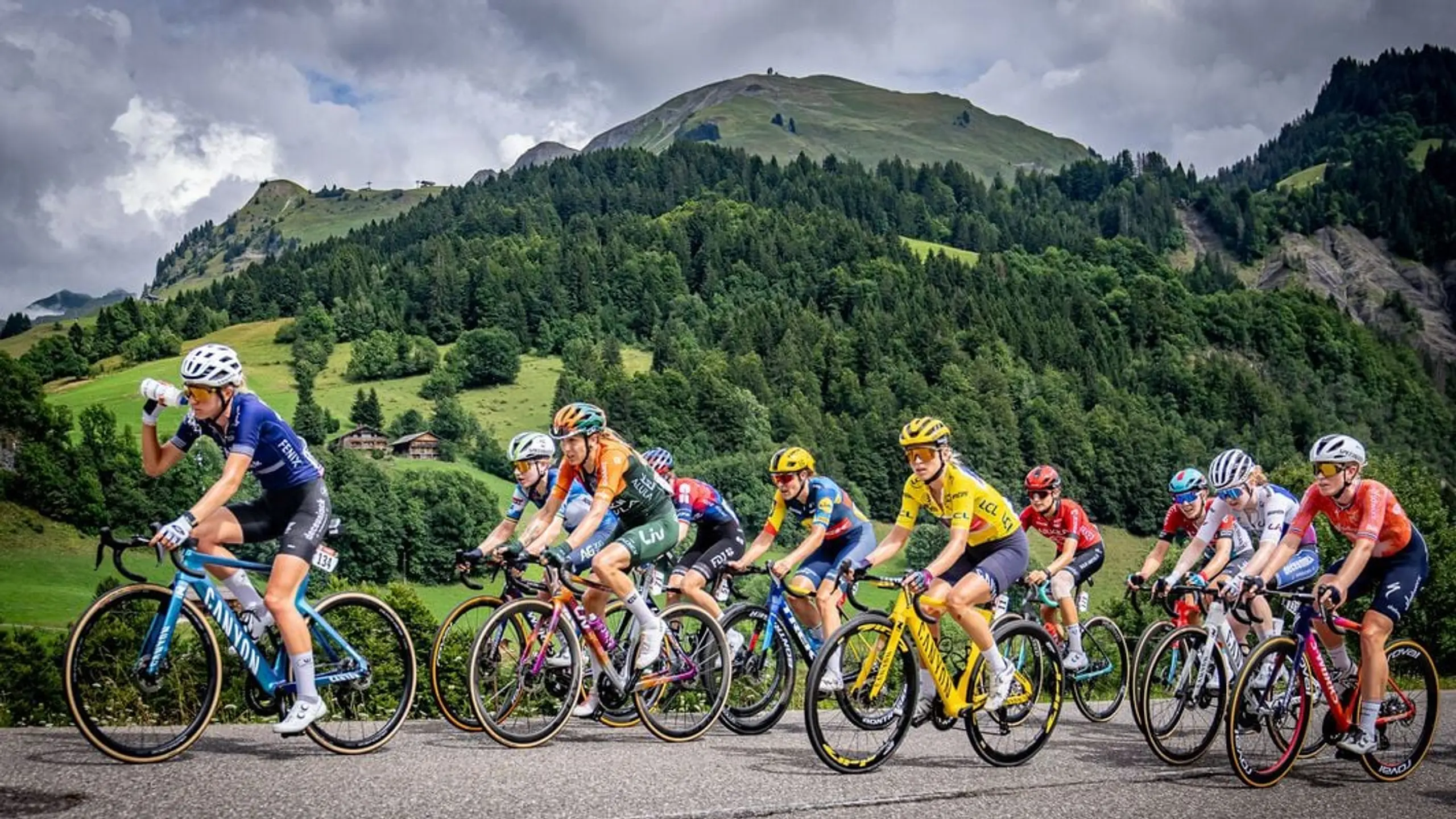 Racers compete in the Tour de France Femmes